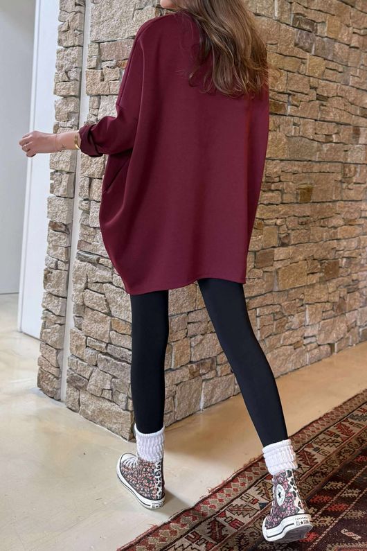 The Soft Tech Jersey Zippy Sweatshirt Burgundy